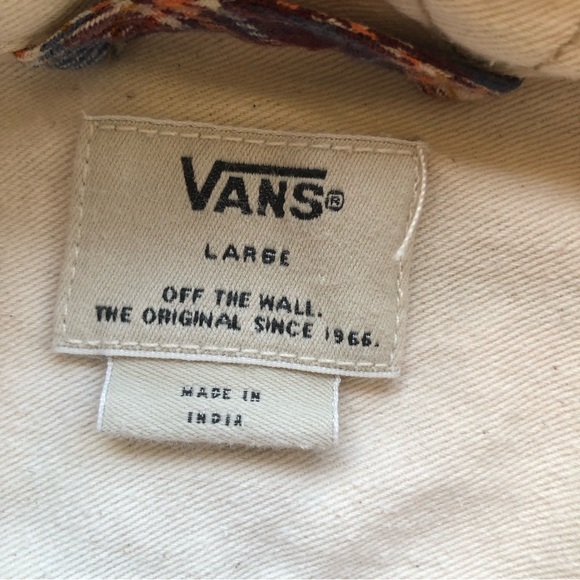 Vans Off The Wall Men’s Size L Tan/Brown Plaid Shirt Long Sleeves Button Down … - Picture 2 of 16